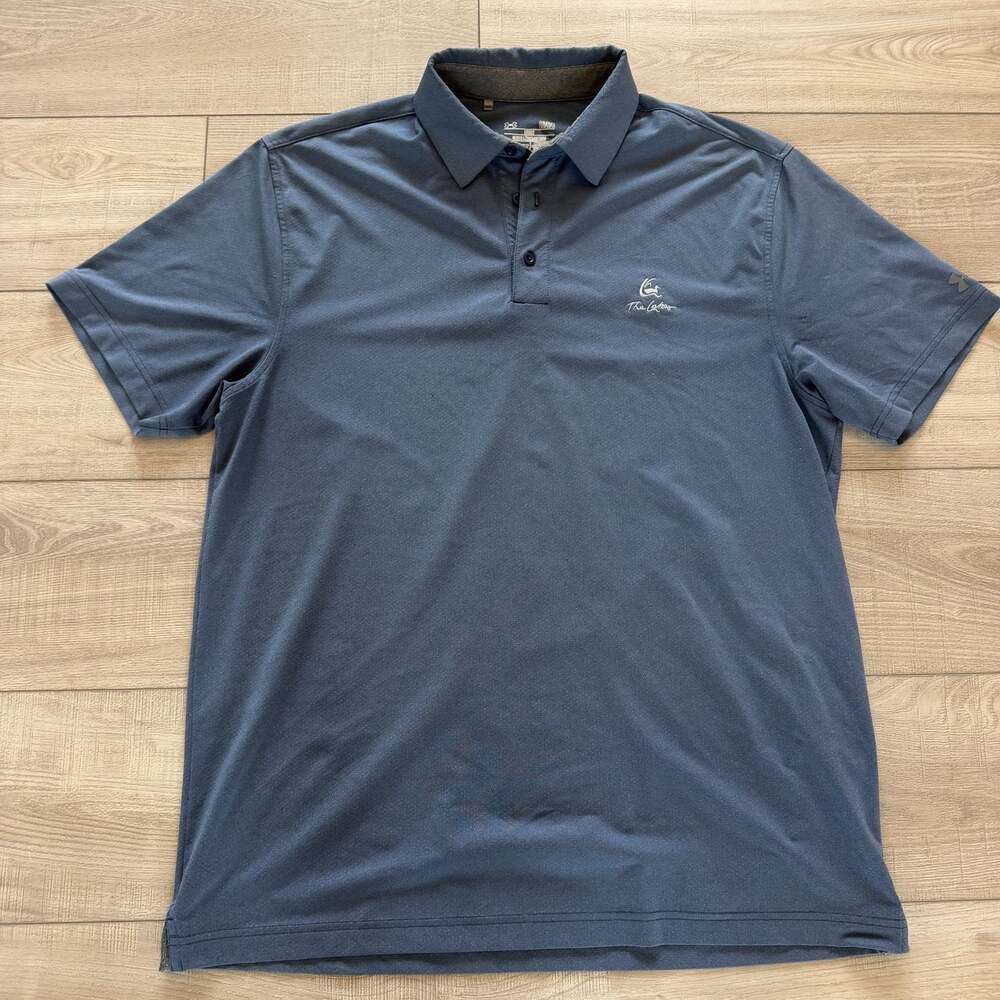 Under Armour Mens L Golf Polo Blue Heather